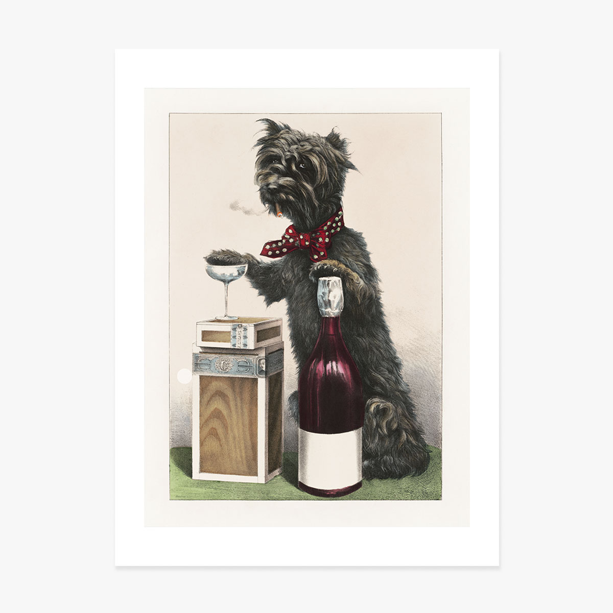 Póster de un perrito alegre