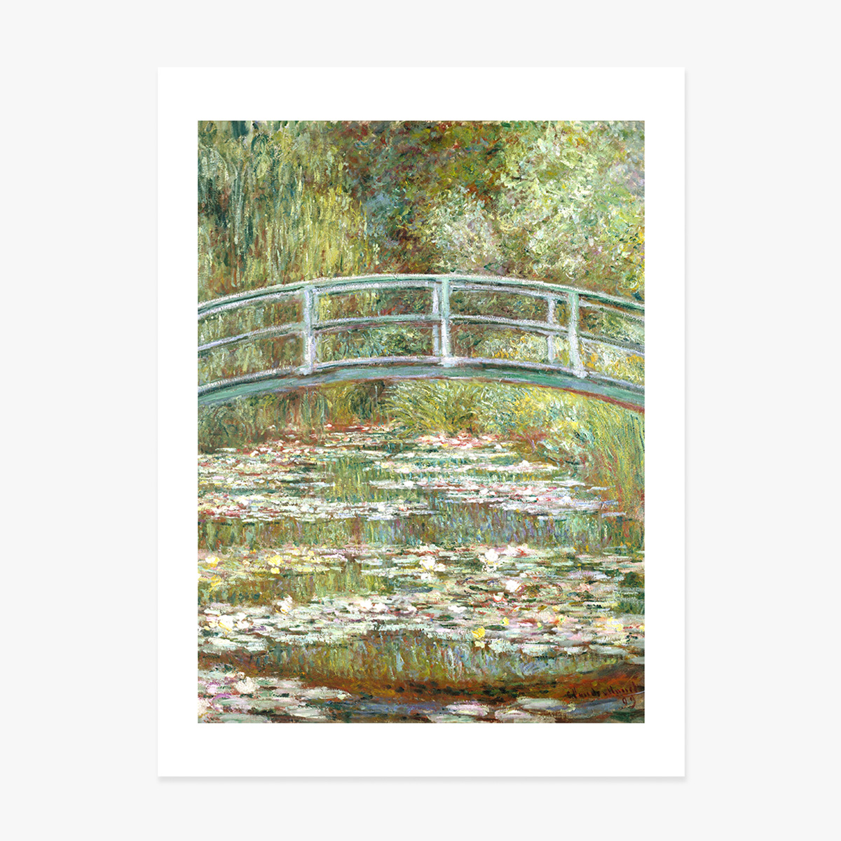 Lámina de Claude Monet, «El puente sobre un estanque con nenúfares», 1899