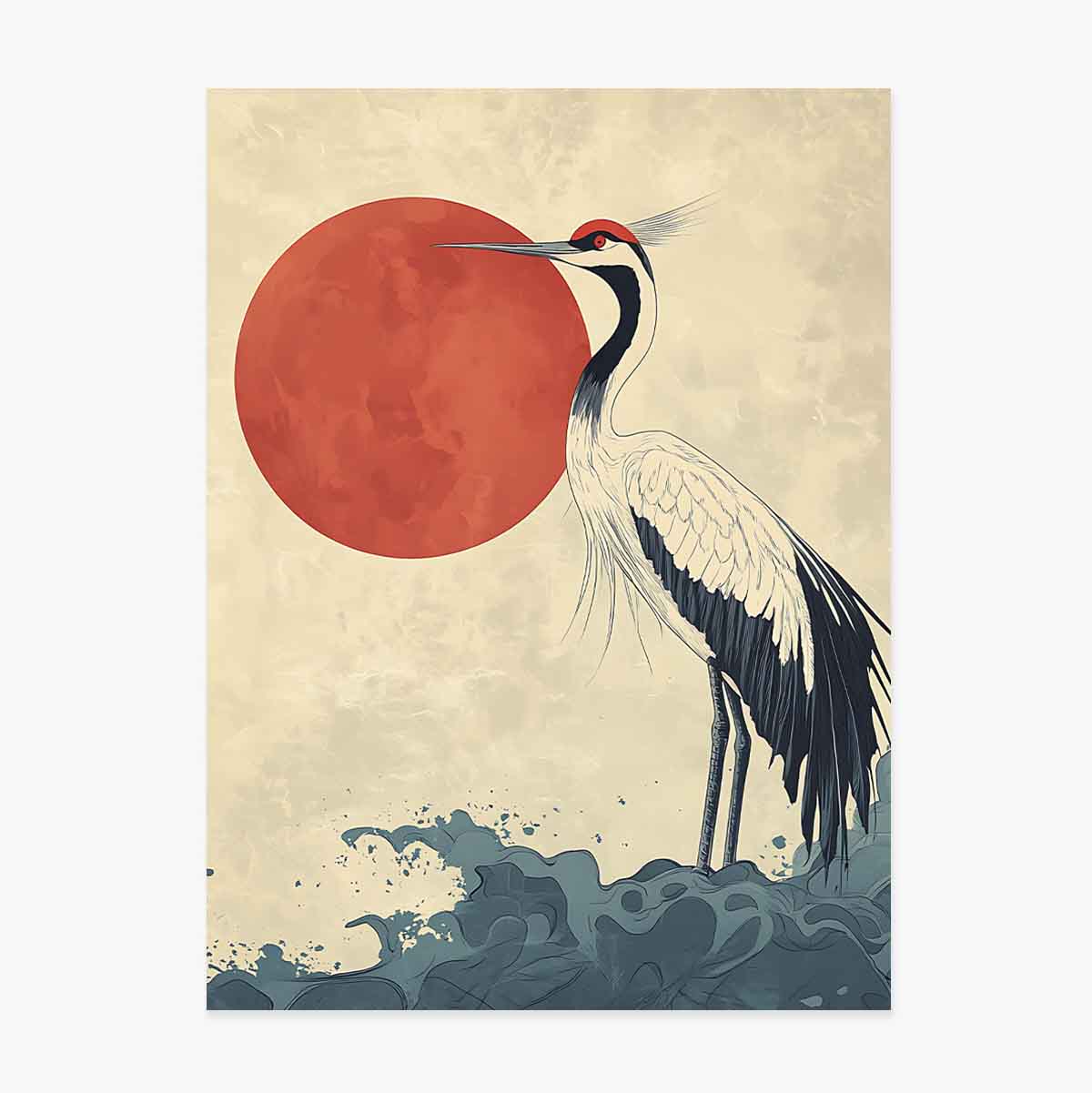 Póster de la grulla japonesa