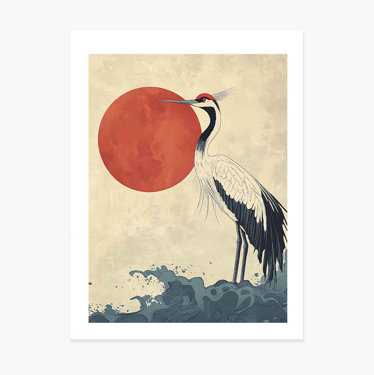 Póster de la grulla japonesa