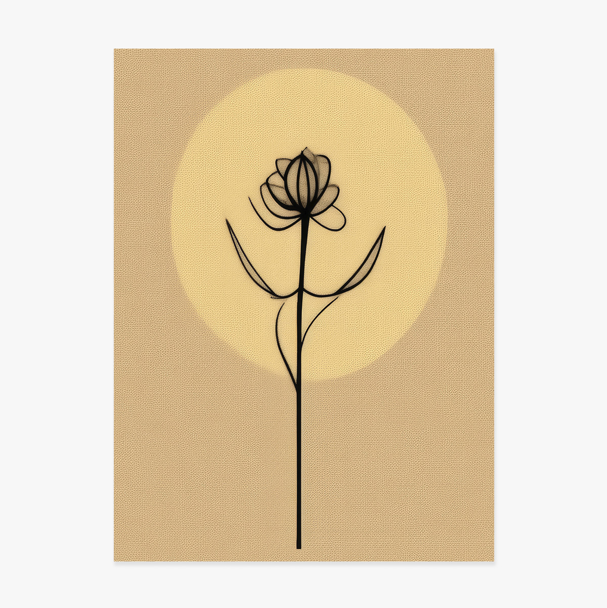 Póster de una flor minimalista en estilo «line art»