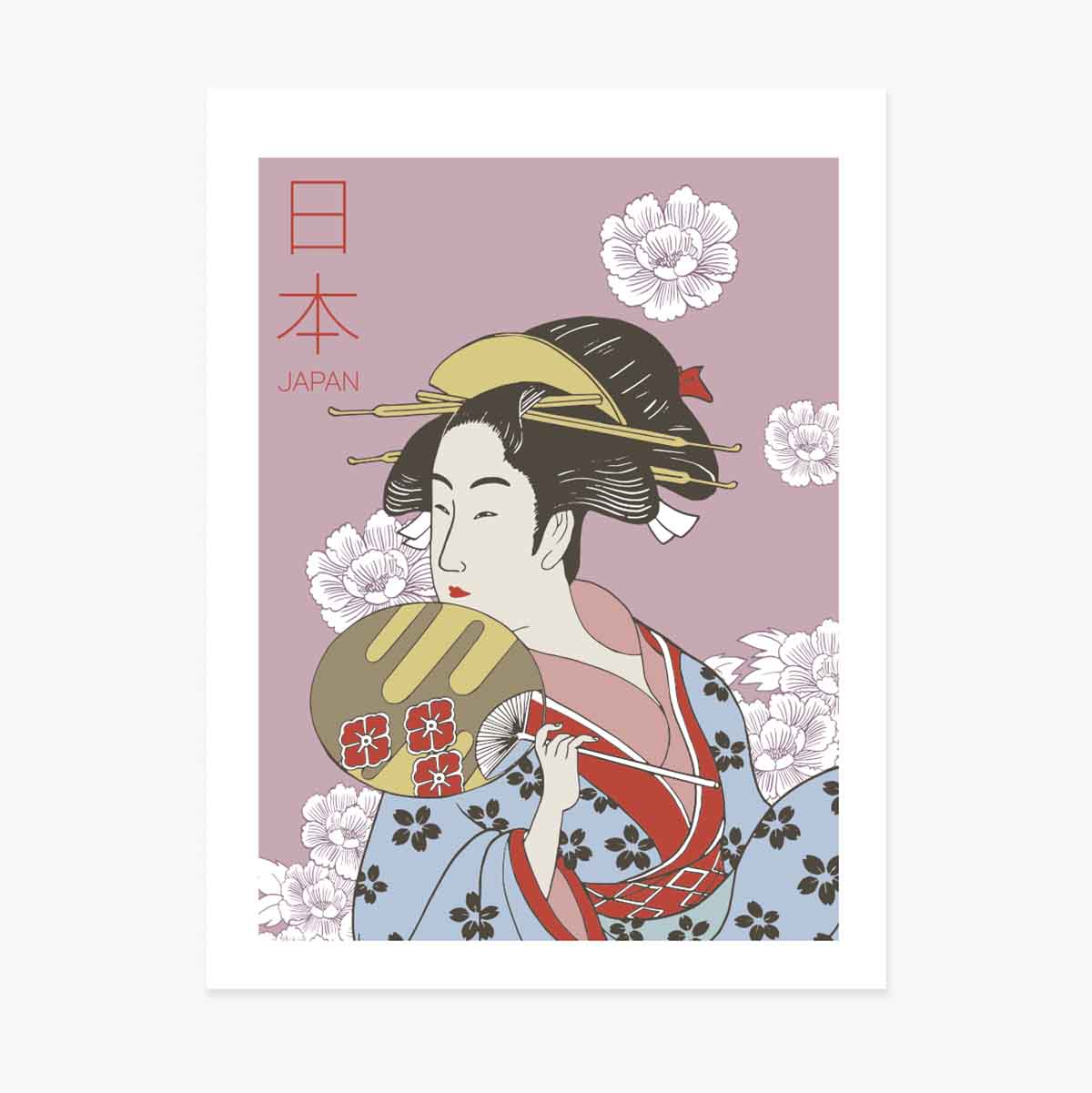 Póster de una geisha
