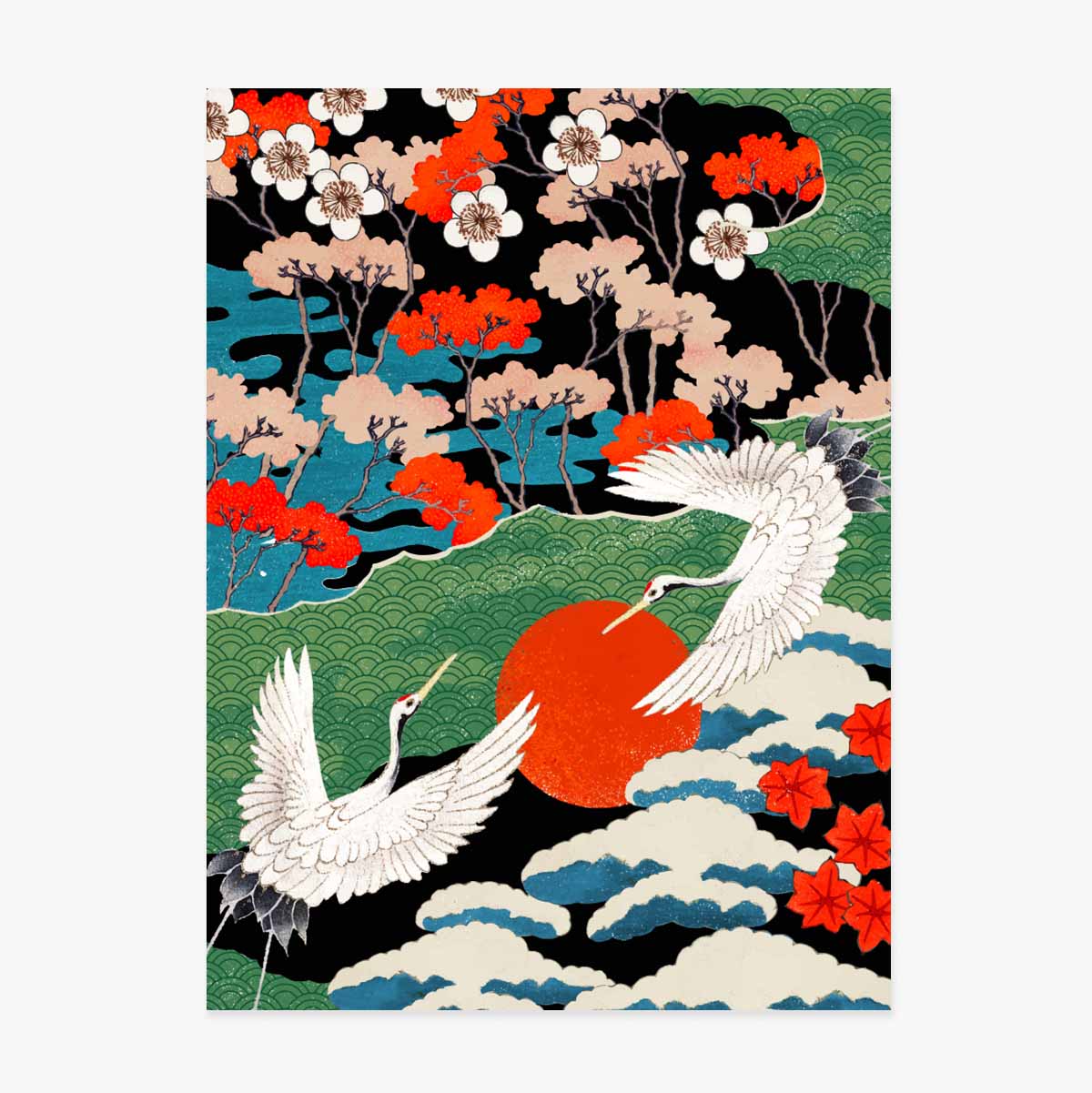 Póster con ilustración japonesa
