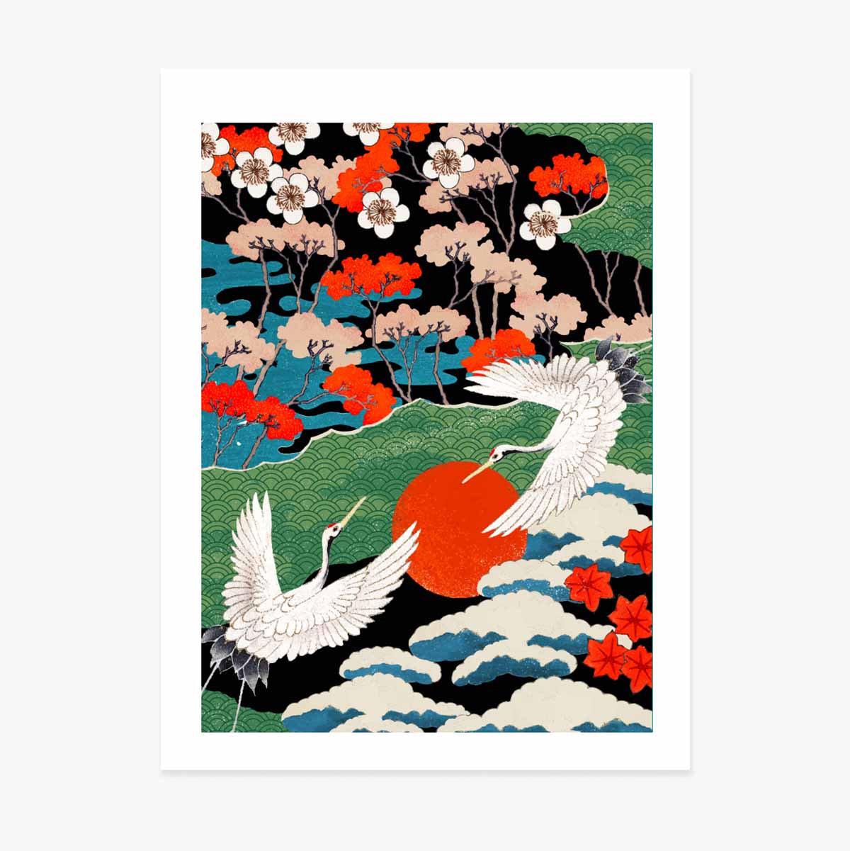 Póster con ilustración japonesa
