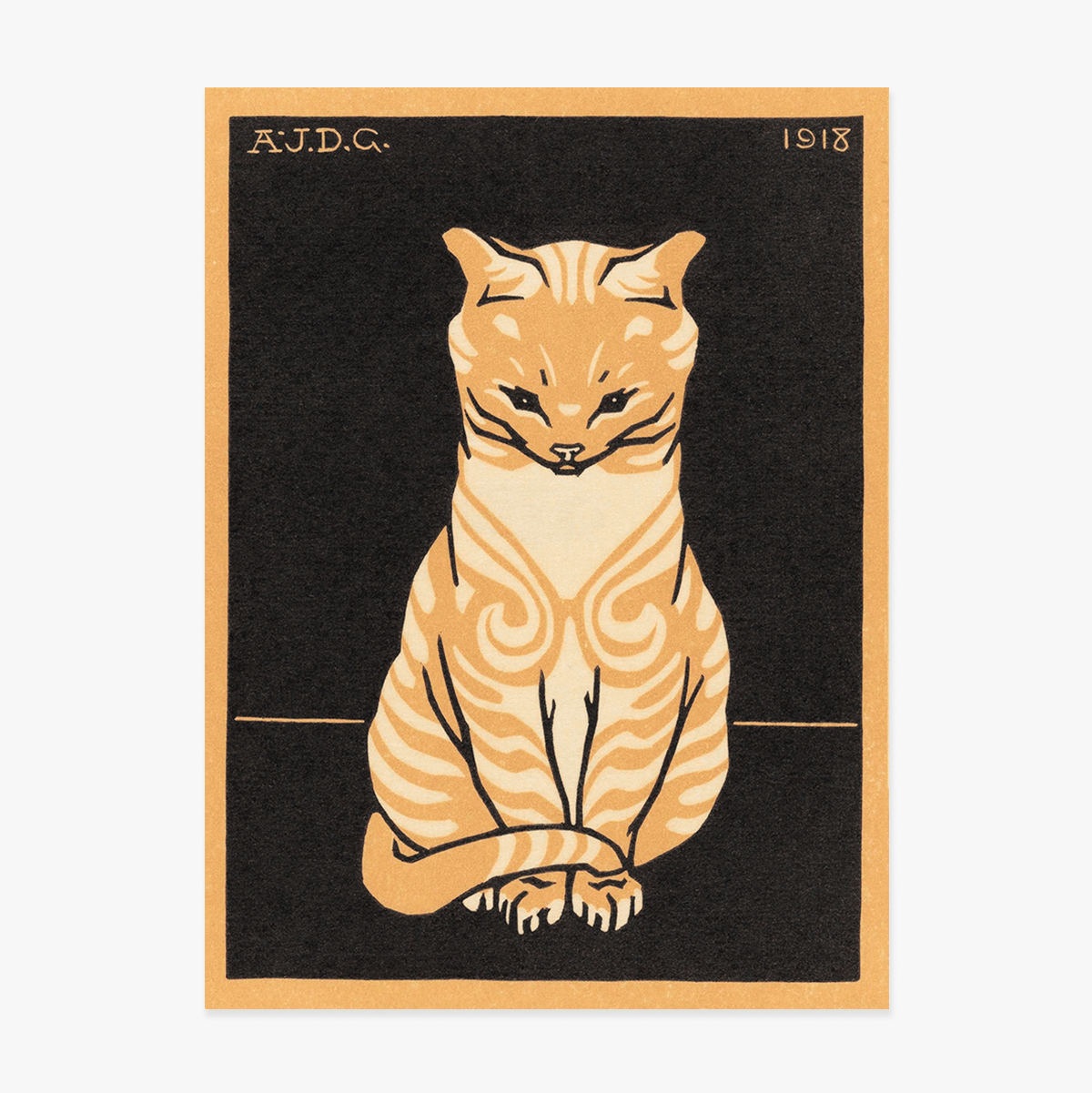 Cartel de Julie de Graag, «Sitting cat», 1918