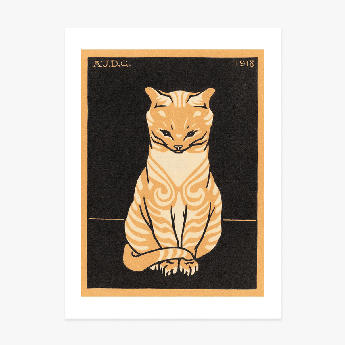 Cartel de Julie de Graag, «Sitting cat», 1918