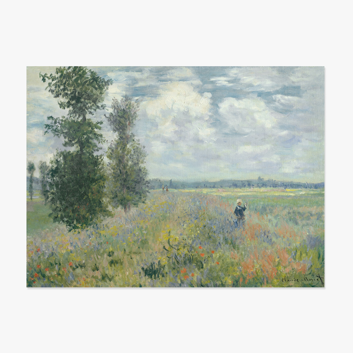 Póster apaisado - Claude Monet, Campo de amapolas cerca de Argenteuil, 1875