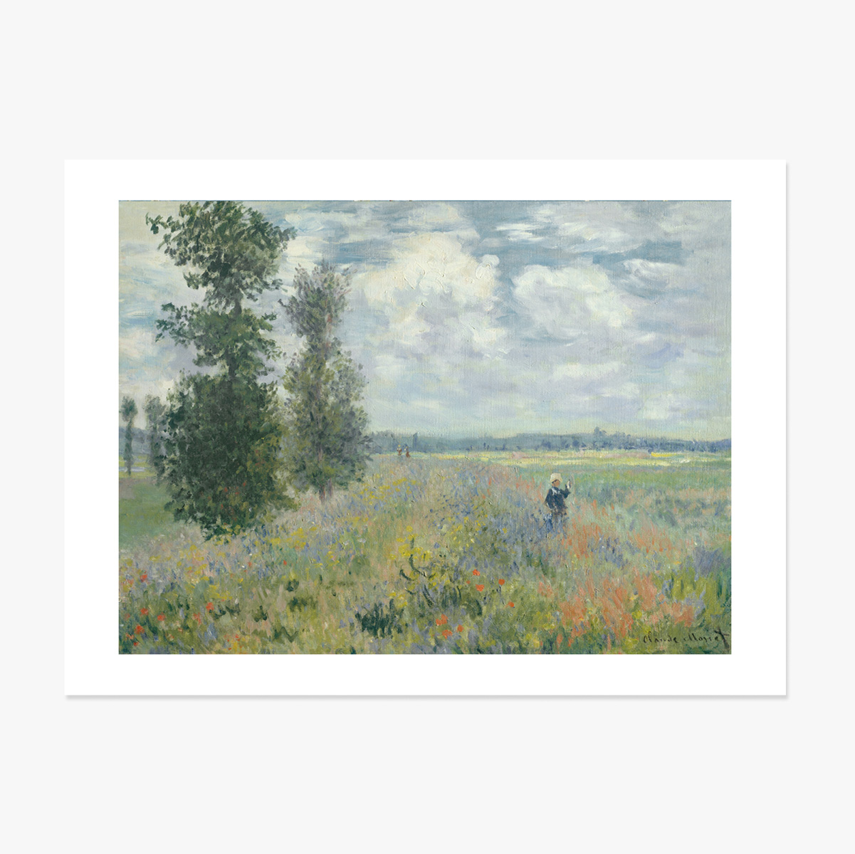 Póster apaisado - Claude Monet, Campo de amapolas cerca de Argenteuil, 1875