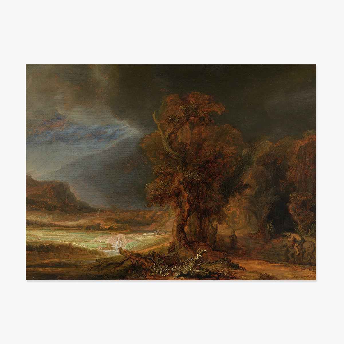 Landscape poster - Rembrandt van Rijn - Landscape with the Good Samaritan 1638