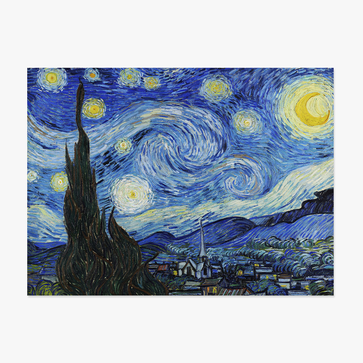 Póster apaisado - Vincent Van Gogh - Noche estrellada, 1889