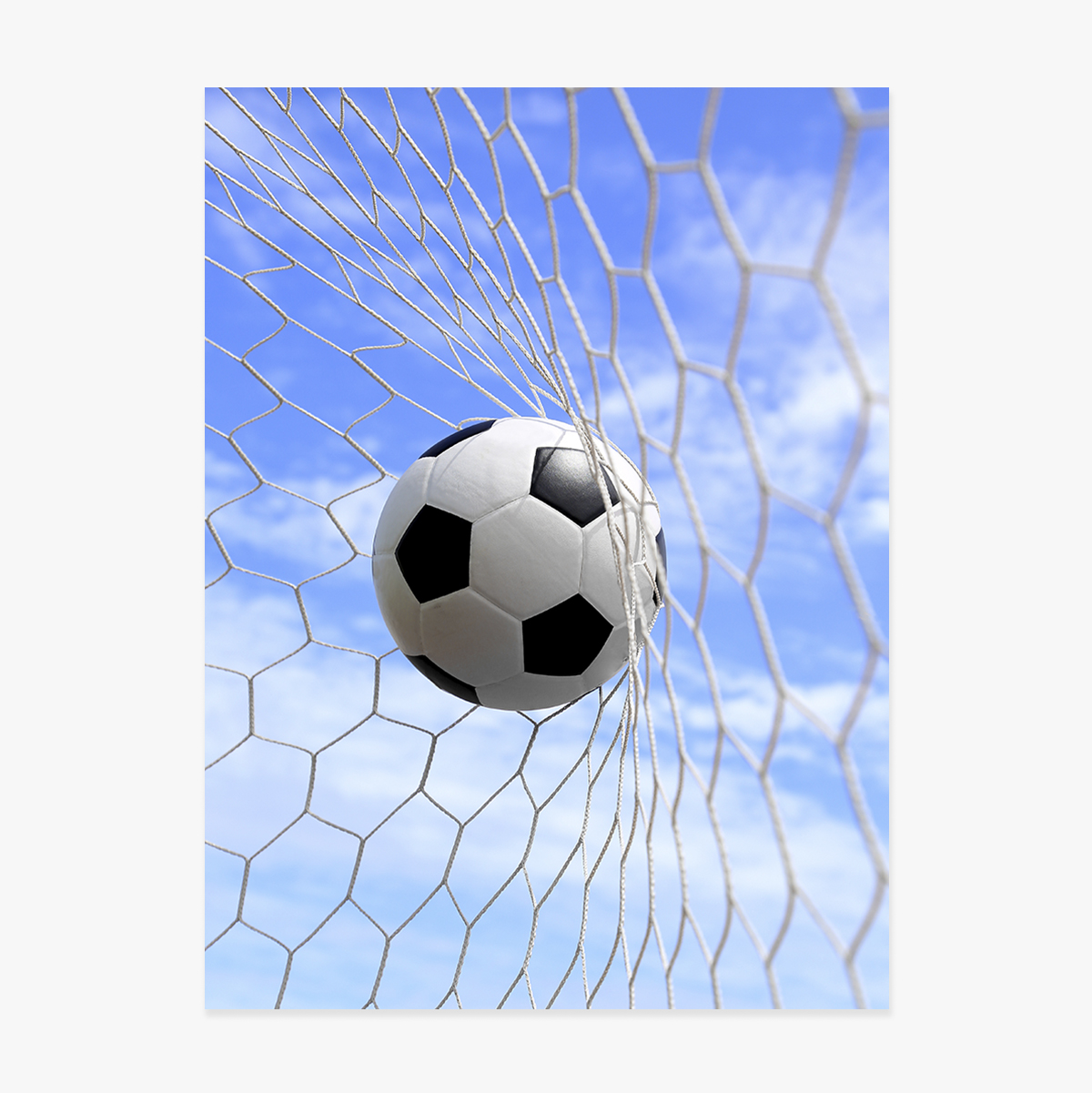 Póster: «El balón en la portería de fútbol»