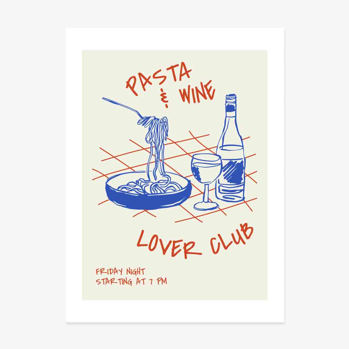 Cartel «Pasta & Wine»