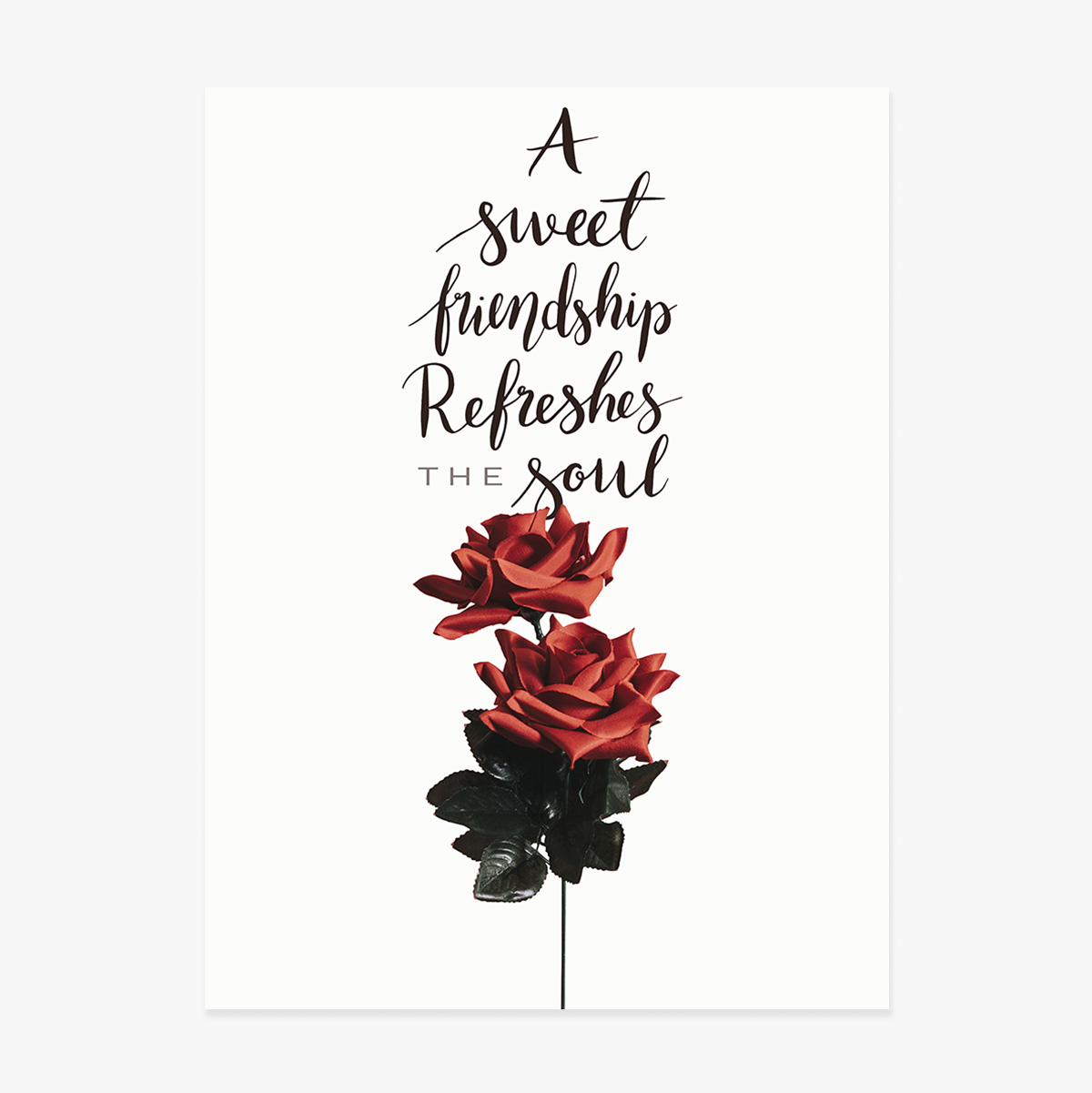 Póster «Amistad con rosas»