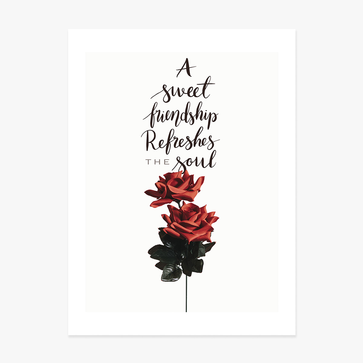 Póster «Amistad con rosas»