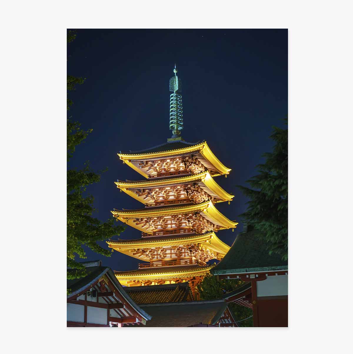 Póster de un templo japonés