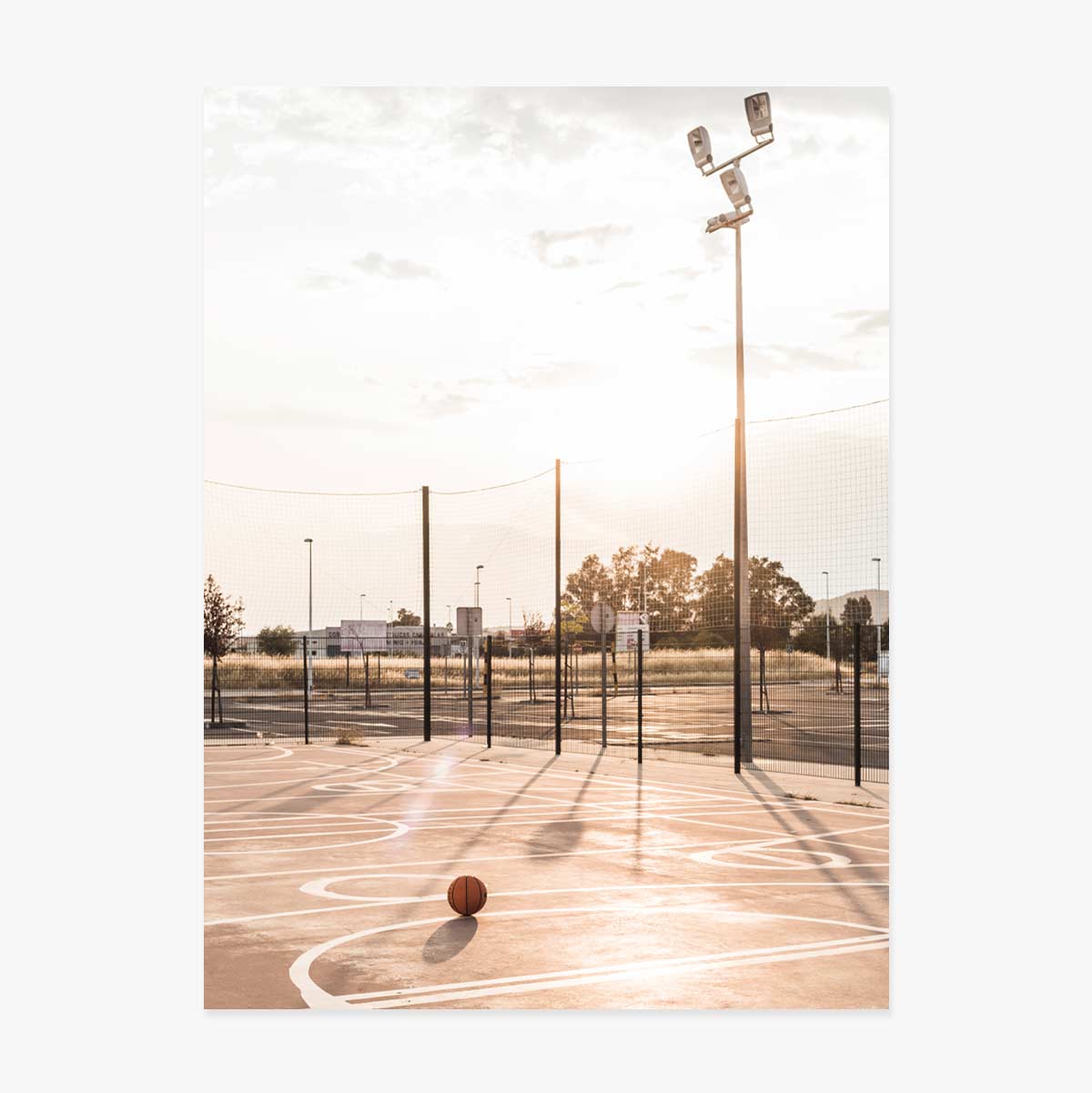 Cartel de una cancha de baloncesto