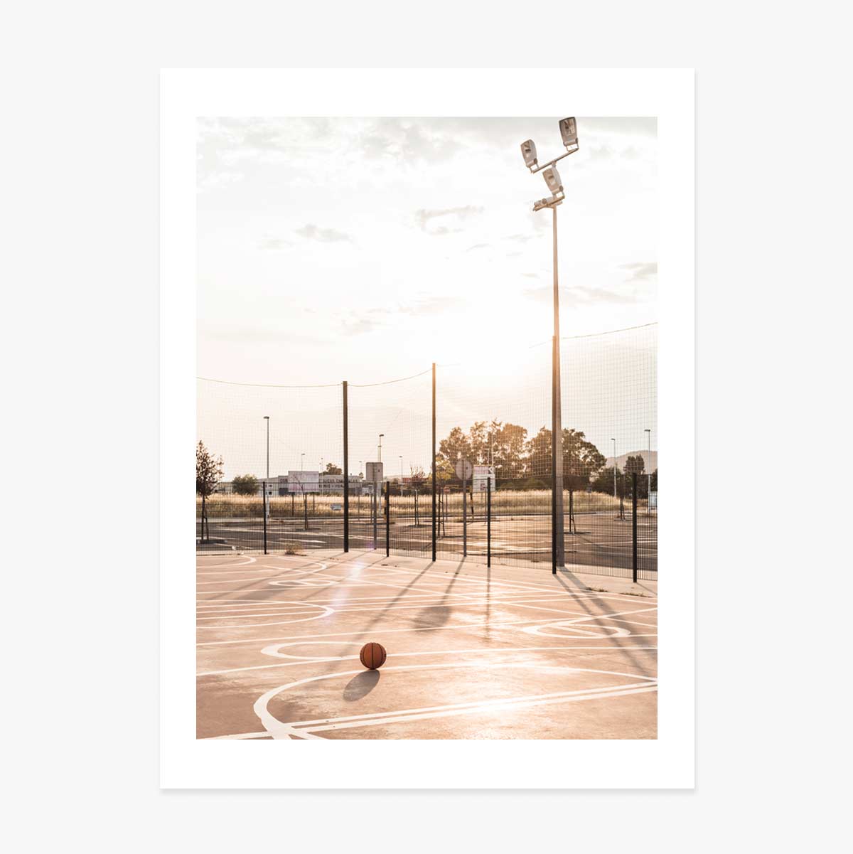 Cartel de una cancha de baloncesto