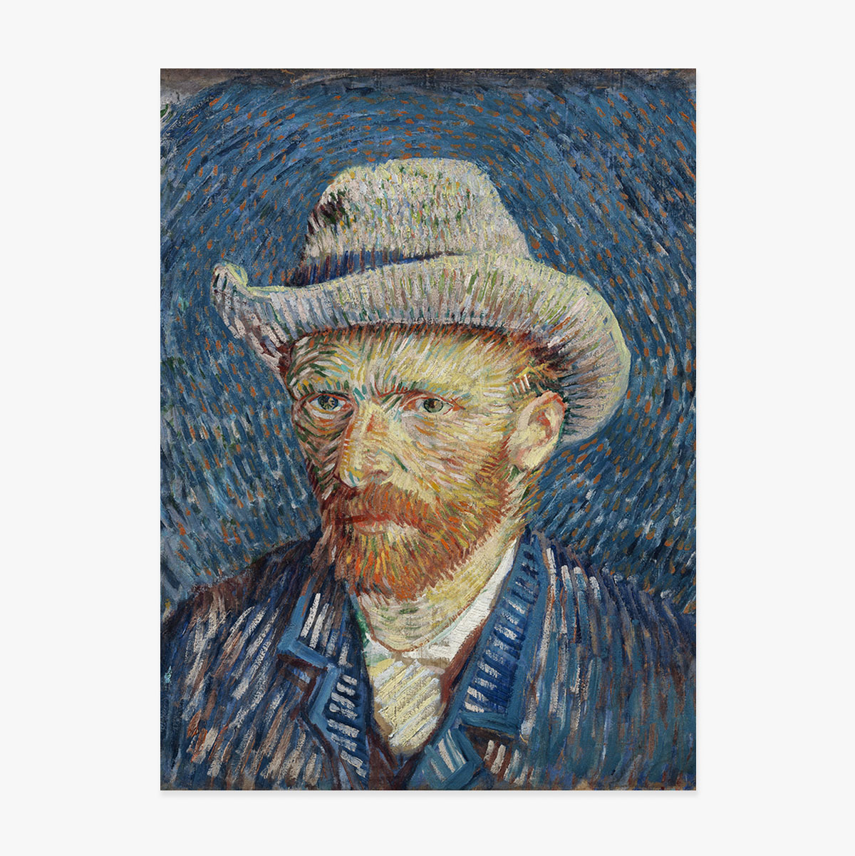 Póster de Vincent van Gogh, «Autorretrato con sombrero gris de fieltro», 1887