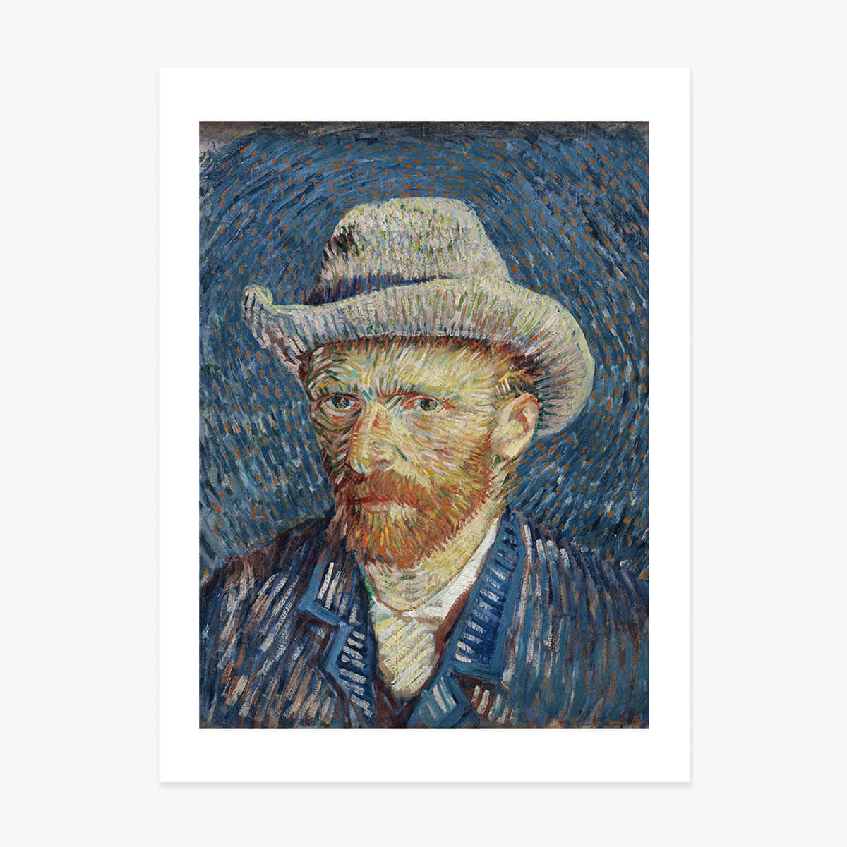 Póster de Vincent van Gogh, «Autorretrato con sombrero gris de fieltro», 1887